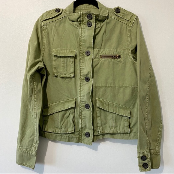 sage green denim jacket